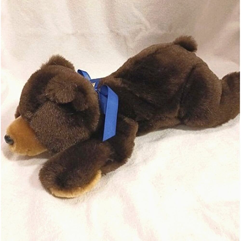 Baby GRIZZLY BEAR 17" Brown Realistic Floppy Laying Down Cuddly BROWN Yr 2000